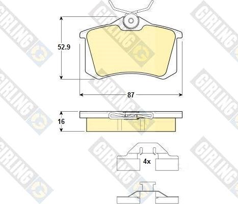 Girling 6114671 - Гальмівні колодки, дискові гальма autozip.com.ua