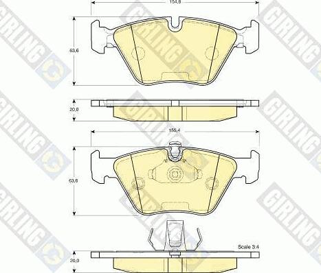 Girling 6114042 - Гальмівні колодки, дискові гальма autozip.com.ua