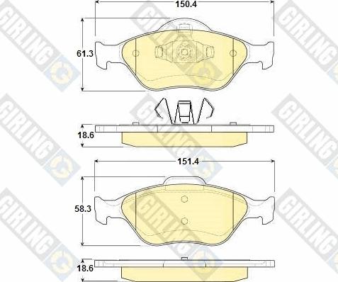 Girling 6114192 - Гальмівні колодки, дискові гальма autozip.com.ua