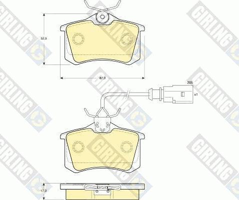 Girling 6114151 - Гальмівні колодки, дискові гальма autozip.com.ua