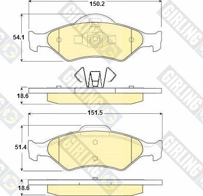 Girling 6114182 - Гальмівні колодки, дискові гальма autozip.com.ua