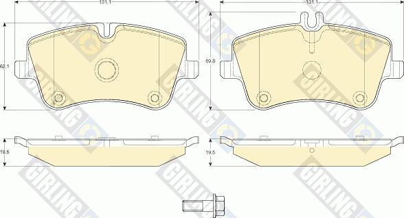 Girling 6114131 - Гальмівні колодки, дискові гальма autozip.com.ua