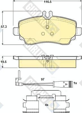 Girling 6114801 - Гальмівні колодки, дискові гальма autozip.com.ua