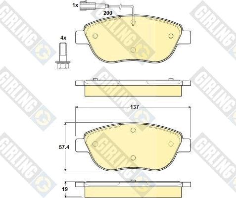 Girling 6114834 - Гальмівні колодки, дискові гальма autozip.com.ua