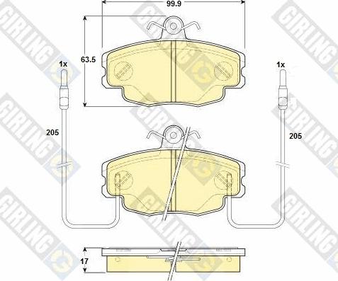 Girling 6114281 - Гальмівні колодки, дискові гальма autozip.com.ua