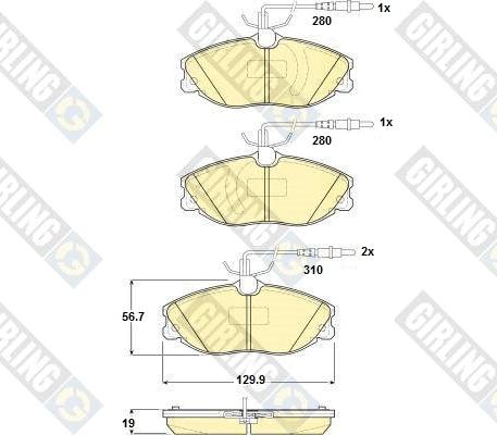 Girling 6114231 - Гальмівні колодки, дискові гальма autozip.com.ua