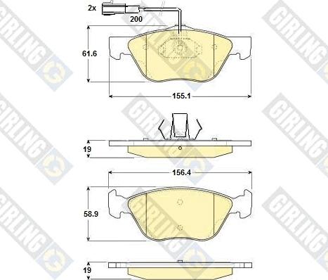 Girling 6114272 - Гальмівні колодки, дискові гальма autozip.com.ua