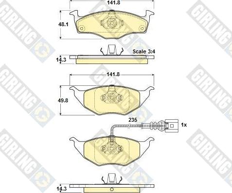 Girling 6114745 - Гальмівні колодки, дискові гальма autozip.com.ua