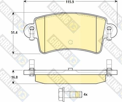 Girling 6114704 - Гальмівні колодки, дискові гальма autozip.com.ua