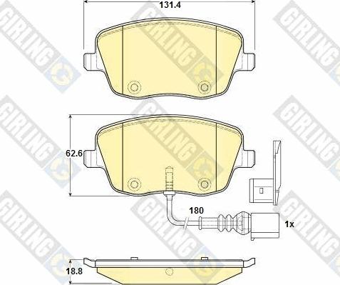 Girling 6114721 - Гальмівні колодки, дискові гальма autozip.com.ua