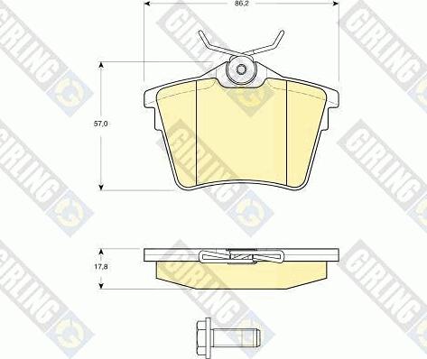 Girling 6115961 - Гальмівні колодки, дискові гальма autozip.com.ua