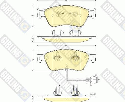 Girling 6115982 - Гальмівні колодки, дискові гальма autozip.com.ua