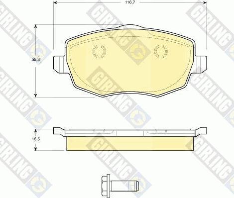 Girling 6115921 - Гальмівні колодки, дискові гальма autozip.com.ua