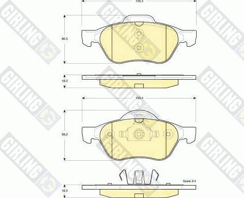 Girling 6115402 - Гальмівні колодки, дискові гальма autozip.com.ua