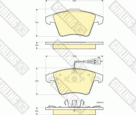 Girling 6115552 - Гальмівні колодки, дискові гальма autozip.com.ua