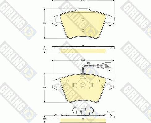 Girling 6115562 - Гальмівні колодки, дискові гальма autozip.com.ua