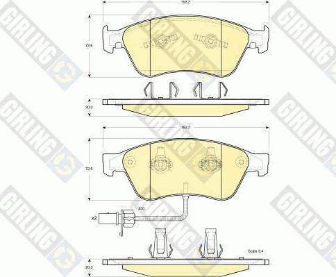 Girling 6115532 - Гальмівні колодки, дискові гальма autozip.com.ua