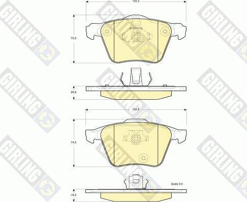 Girling 6115652 - Гальмівні колодки, дискові гальма autozip.com.ua