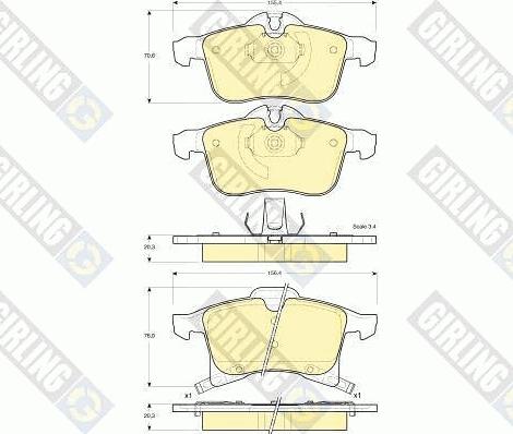 Girling 6115622 - Гальмівні колодки, дискові гальма autozip.com.ua