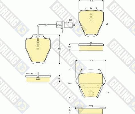 Girling 6115051 - Гальмівні колодки, дискові гальма autozip.com.ua