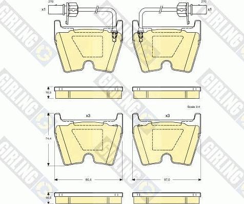 Girling 6115079 - Гальмівні колодки, дискові гальма autozip.com.ua