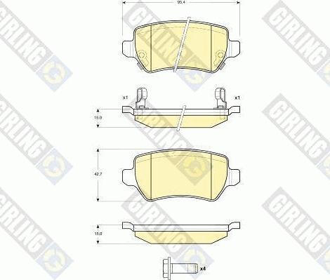 Girling 6115151 - Гальмівні колодки, дискові гальма autozip.com.ua