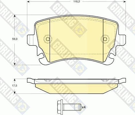 Girling 6115161 - Гальмівні колодки, дискові гальма autozip.com.ua