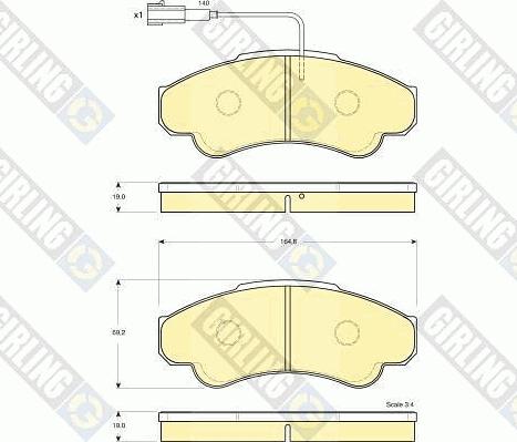 Girling 6115189 - Гальмівні колодки, дискові гальма autozip.com.ua