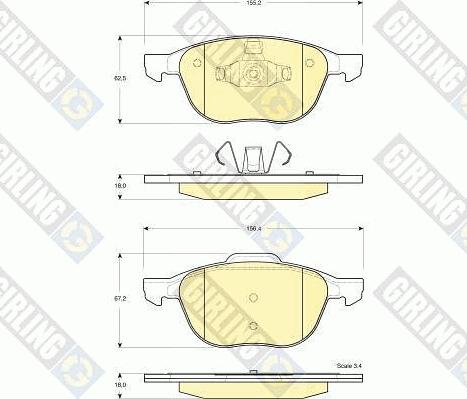 Girling 6115832 - Гальмівні колодки, дискові гальма autozip.com.ua