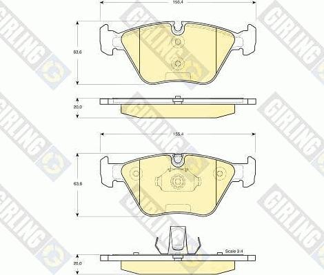 Girling 6115312 - Гальмівні колодки, дискові гальма autozip.com.ua