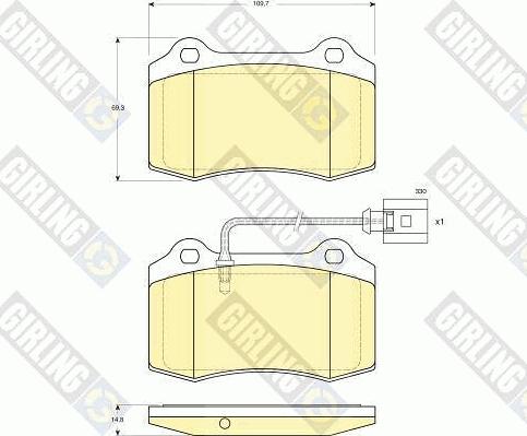 Girling 6116449 - Гальмівні колодки, дискові гальма autozip.com.ua