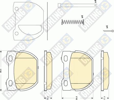 Girling 6116666 - Гальмівні колодки, дискові гальма autozip.com.ua