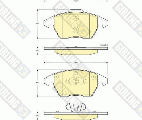 Girling 6116052 - Гальмівні колодки, дискові гальма autozip.com.ua