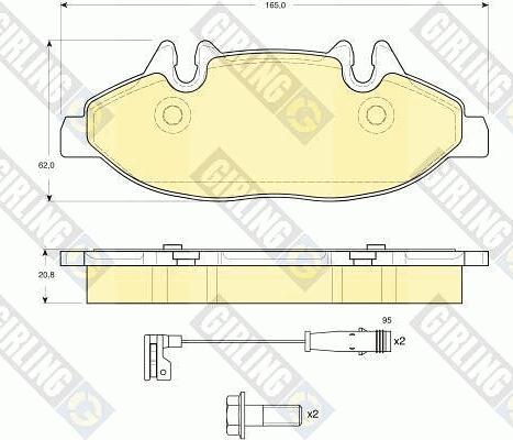 Girling 6116004 - Гальмівні колодки, дискові гальма autozip.com.ua