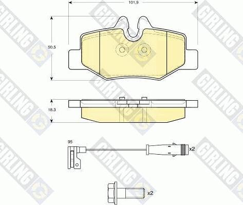 Girling 6116014 - Гальмівні колодки, дискові гальма autozip.com.ua