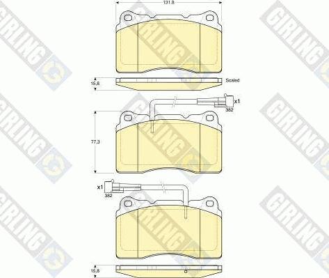 Girling 6116039 - Гальмівні колодки, дискові гальма autozip.com.ua