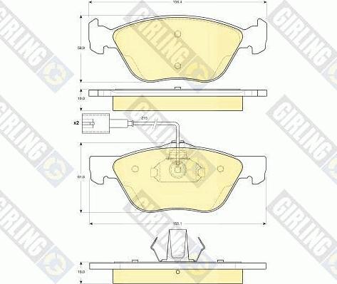 Girling 6116022 - Гальмівні колодки, дискові гальма autozip.com.ua