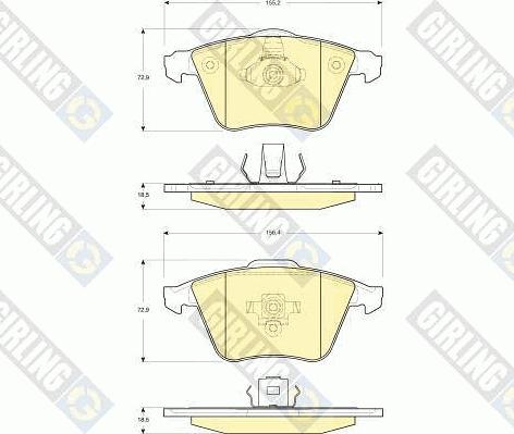 Girling 6116072 - Гальмівні колодки, дискові гальма autozip.com.ua