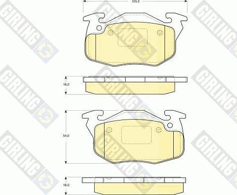 Girling 6116154 - Гальмівні колодки, дискові гальма autozip.com.ua