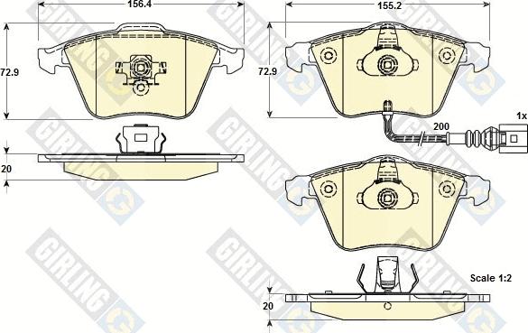 Girling 6116162 - Гальмівні колодки, дискові гальма autozip.com.ua