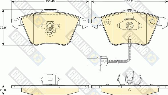 Girling 6116172 - Гальмівні колодки, дискові гальма autozip.com.ua