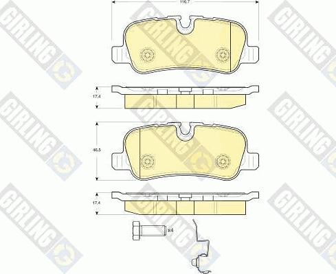 Girling 6116321 - Гальмівні колодки, дискові гальма autozip.com.ua