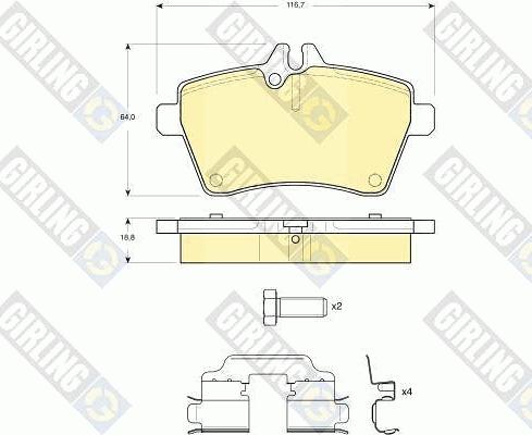 Girling 6116291 - Гальмівні колодки, дискові гальма autozip.com.ua