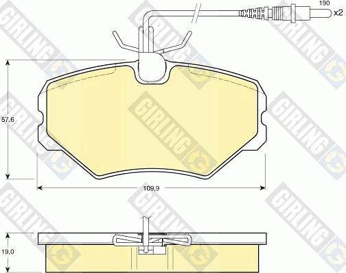 Girling 6110511 - Гальмівні колодки, дискові гальма autozip.com.ua