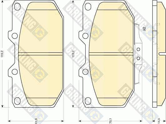 Girling 6110069 - Гальмівні колодки, дискові гальма autozip.com.ua