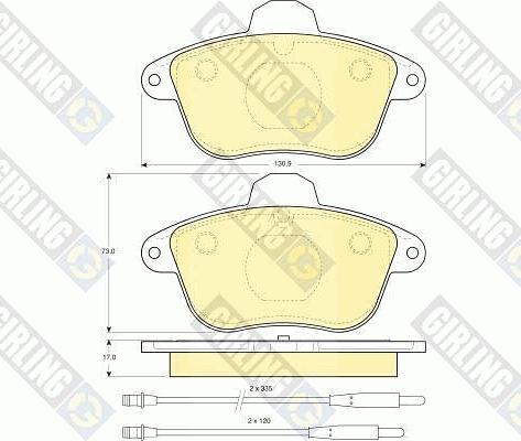 Girling 6110853 - Гальмівні колодки, дискові гальма autozip.com.ua