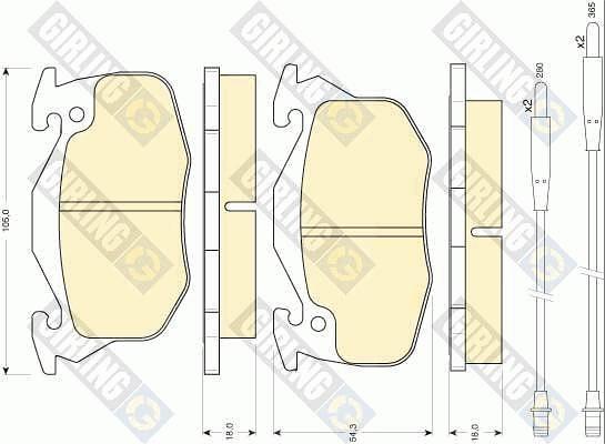 Girling 6110333 - Гальмівні колодки, дискові гальма autozip.com.ua