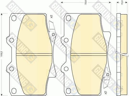 Girling 6111549 - Гальмівні колодки, дискові гальма autozip.com.ua