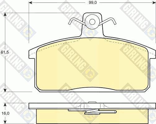 Girling 6111651 - Гальмівні колодки, дискові гальма autozip.com.ua