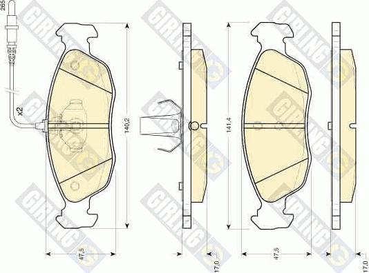 Girling 6111042 - Гальмівні колодки, дискові гальма autozip.com.ua